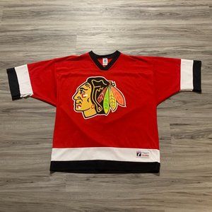 Official Men's XL Logo7 Chris Chelios Chigaco Blackhawks NHL Hockey Jersey